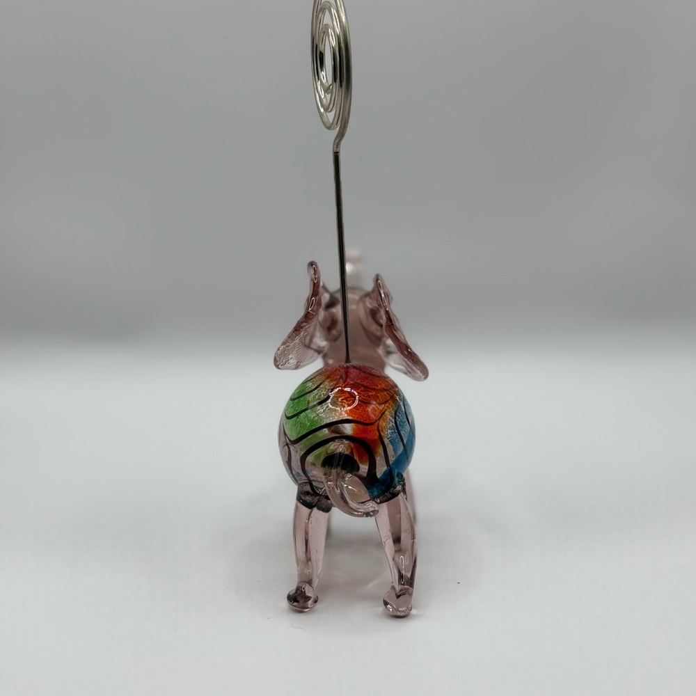 Glass Elephant photo or card holder - Picture 5 of 8